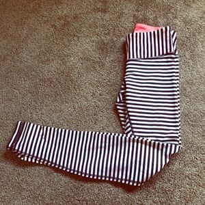 Black and White Striped Lululemon Leggings